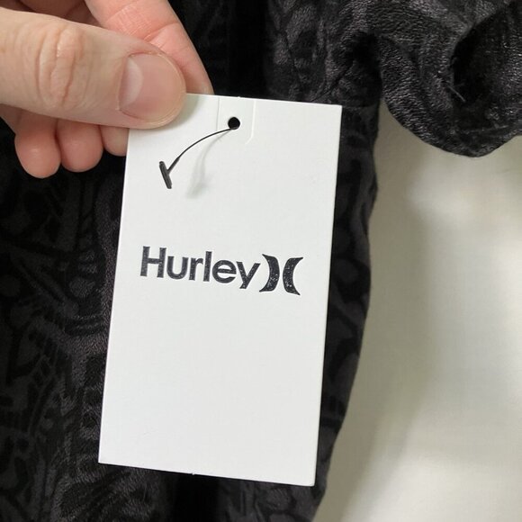 NWT Hurley Work It Top Womens L Cropped Tribal Geometric Camp Button Up - Picture 5 of 7